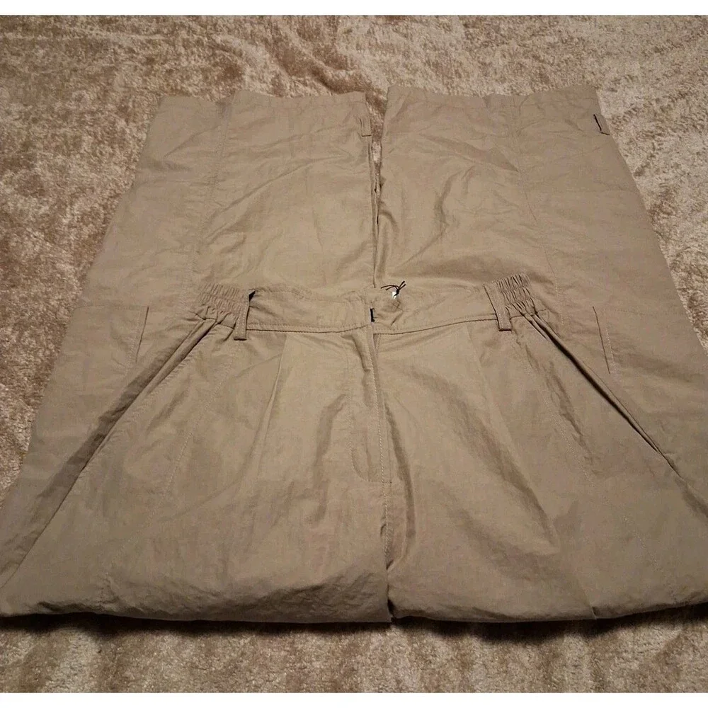 Mijeong Park Wide Leg Cargo Pants Nylon Cotton In Camel Size S NWT - Picture 10 of 10